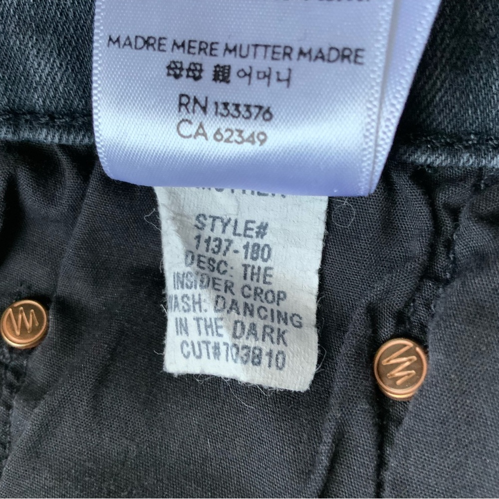 MOTHER Jeans Insider Crop Dancing in the Dark Gray Size 28 - Picture 12 of 13